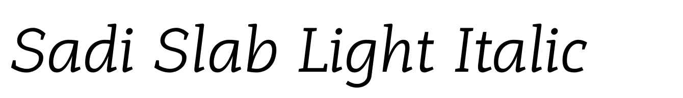Sadi Slab Light Italic